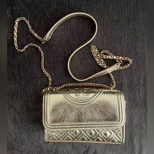 Gold Mini Tory Burch purse